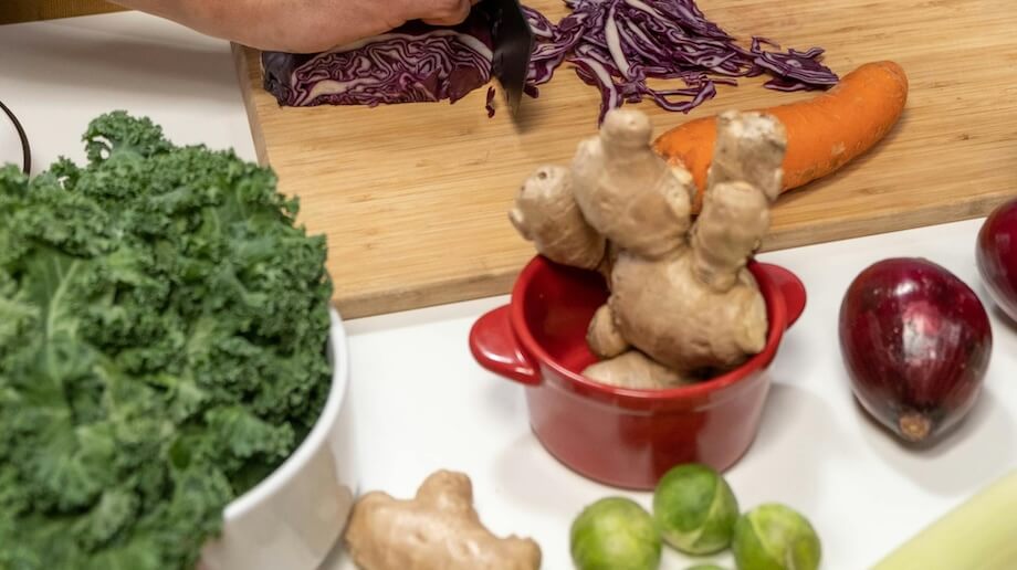 Vegetables around Cutting Board - Nutritional Therapy