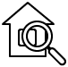 Home Icon with Magnifying Glass